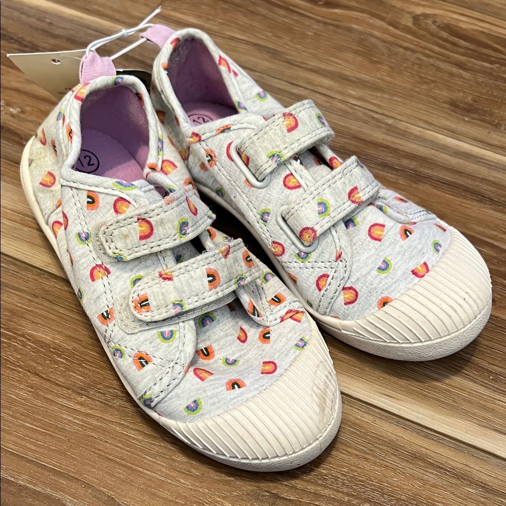 Cat & Jack Gray Sneakers with Rainbow Accents